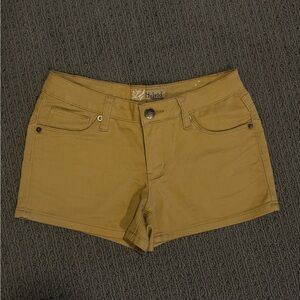 HYBRID & COMPANY Mini Shorts Super Stretch Mustard Yellow Size 5 Womens